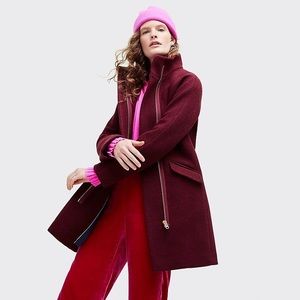NWT J. Crew Italian Stadium Cloth Wool Cocoon Coat